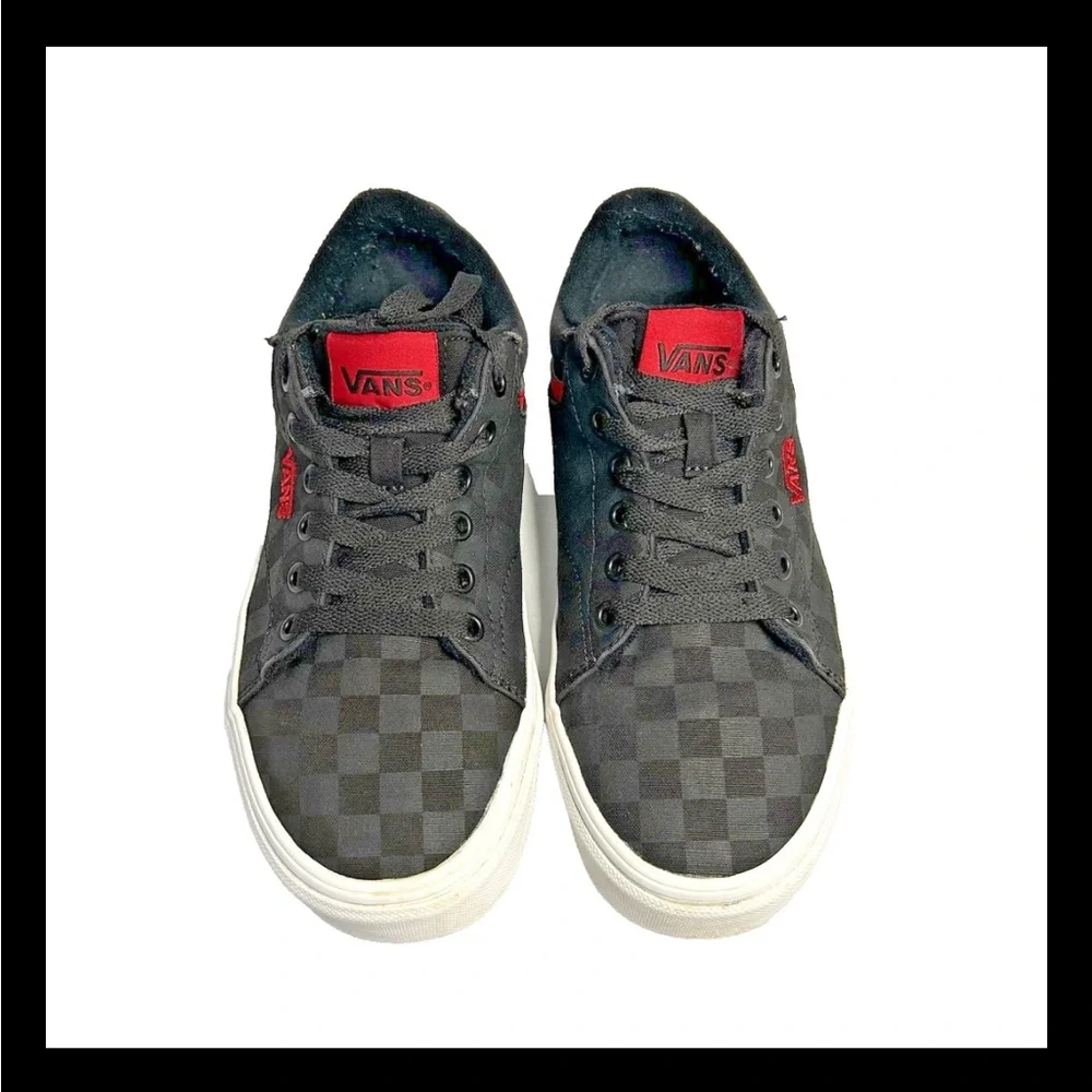 Vans Off The Wall Seldan Black & Red Checkerboard Skate Sneakers Womens 8.5 M 7 - Picture 5 of 12